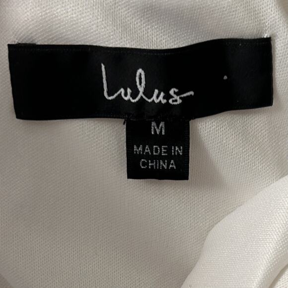 Lulus Off-White In the Meadow Embroidered Backless Mini Dress Size M Fairy Boho - Picture 5 of 8